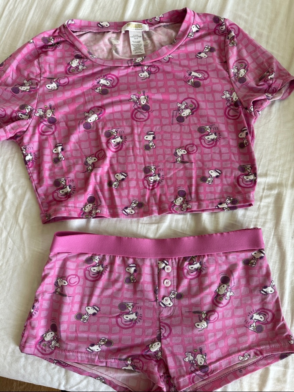 Peanuts Pink Snoopy Short Pajama Set